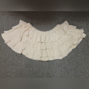 Mango Beige Crochet Off The Shoulder Top, US M